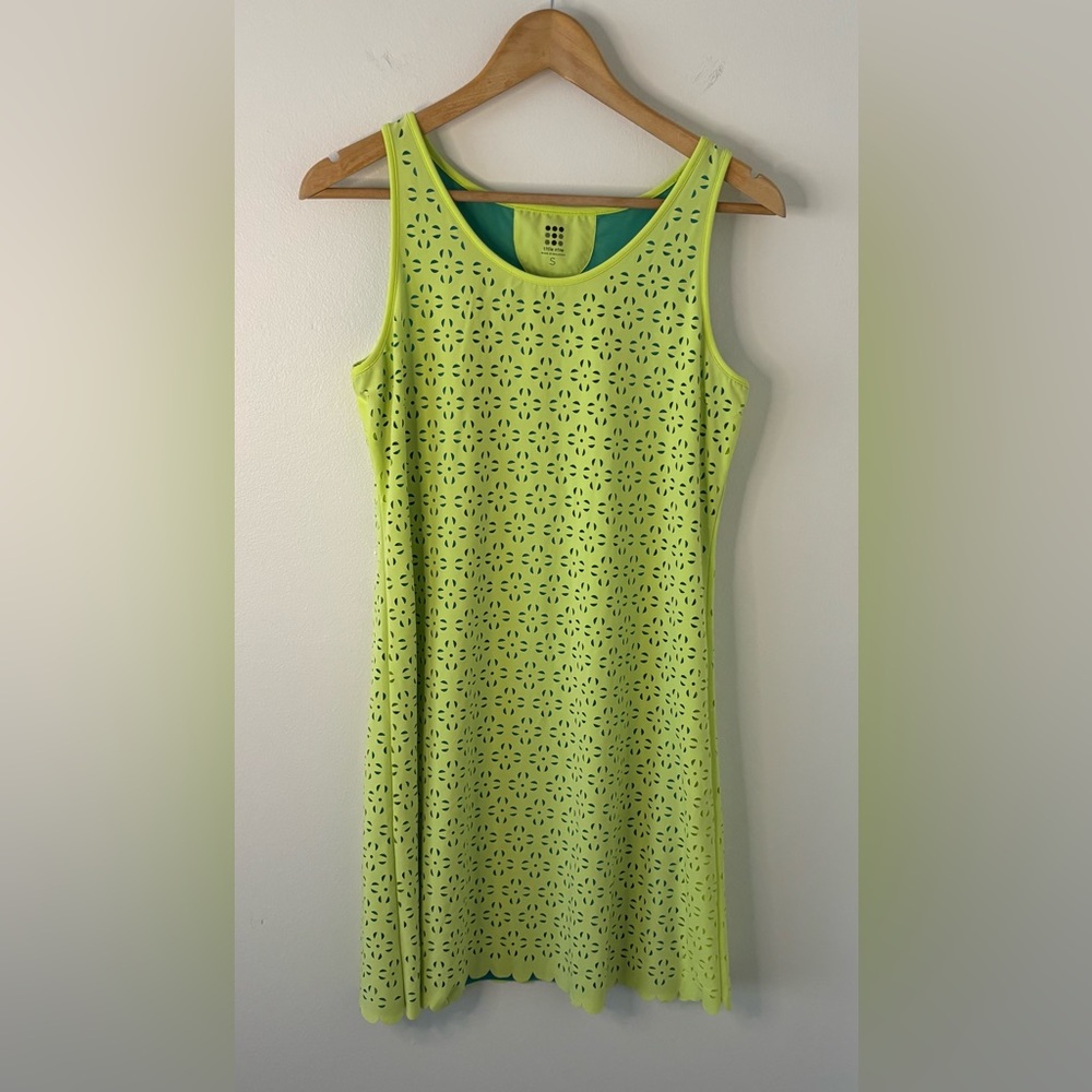 Title Nine Nimblene Illusion Laser-Cut Tank Dress
Citrus Yellow/ Turquoise S